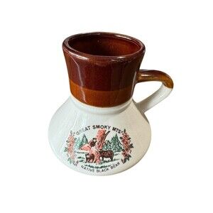 Vintage Great Smoky Mountains Native Black Bear No Spill Ceramic Coffee Mug